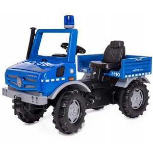 Rolly Toys 038251 Rolly Toys Mercedes Unimog Politie Farmtrac blauw met zwaailicht