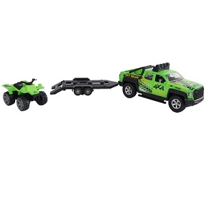 KG510220 Kids Globe 510220 terreinwagen met trailer met quad licht geluid 29cm