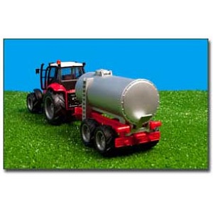 KG510653D Kids Globe 510653 tractor met licht en geluid, frictie-motor en tankaanhanger