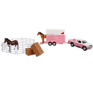 KG520205 Kids Globe 520205 Mitsubishi met paardentrailer, paarden en accessoires