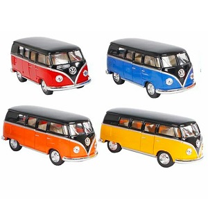 KG520261 Kinsmart 520261 Volkswagen Classical bus 1962 die cast pull back, vier kleuren