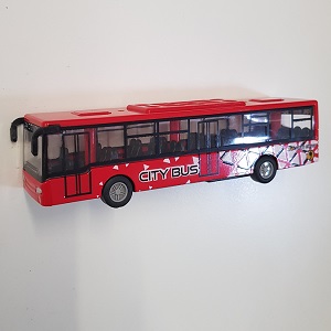 KG520310 2-Play 520310 die-cast speelgoed stadsbus met pull-back motortje