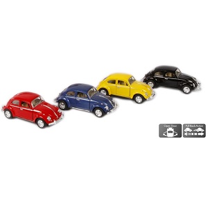 KG521761 Kinsmart Volkswagen classical beetle die cast pull back, vier kleuren