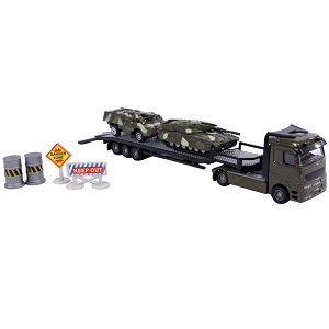 KG540104 2-Play 540104 militair transport dieplader met twee tanks en accessoires