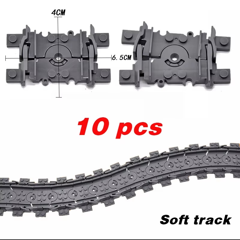 LG20102 Bouwblokjes trein aanvullingsset, 10 stuks flexibele rails, compatible met Lego